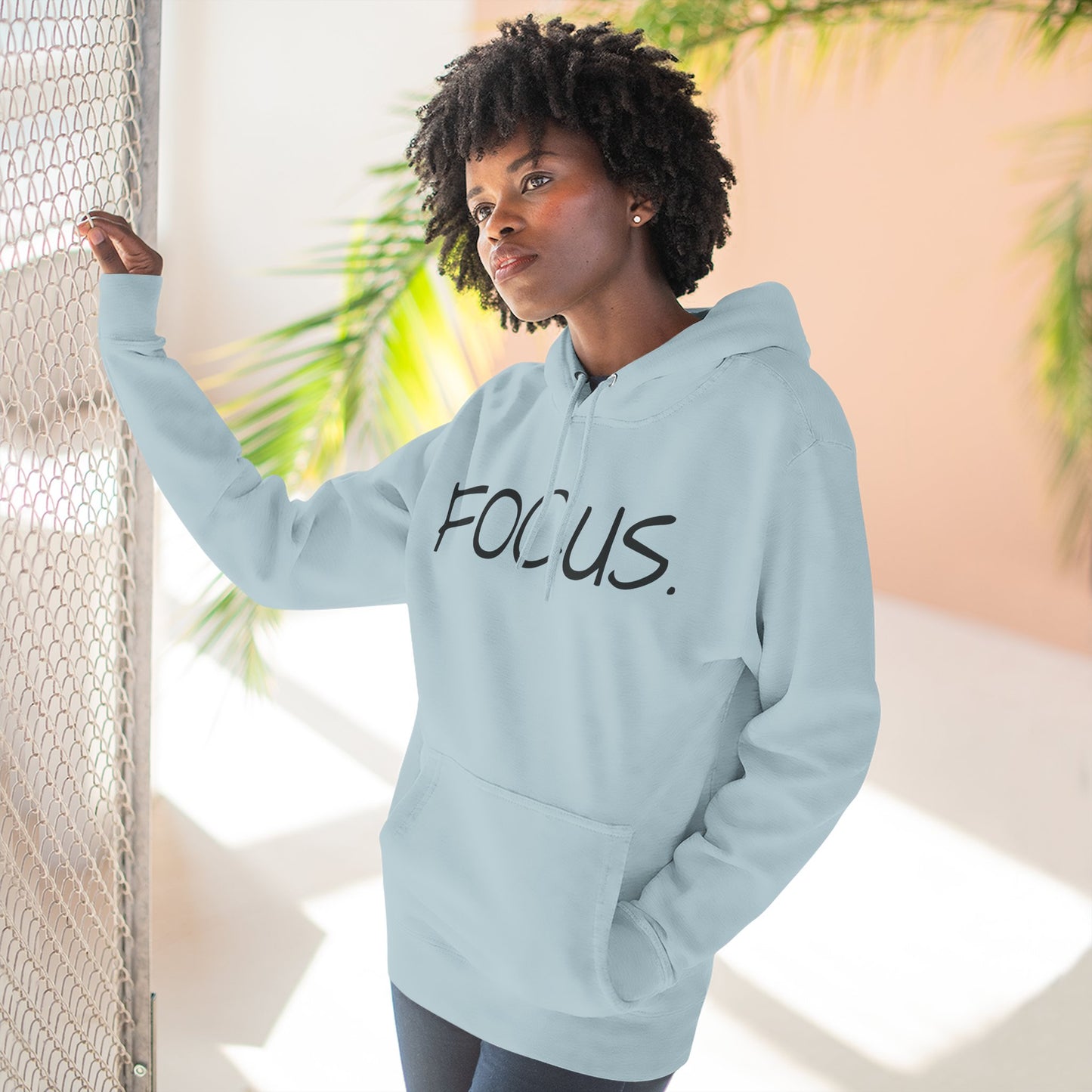 Focus. Minimalist Hoodie — Motivational Fleece Pullover