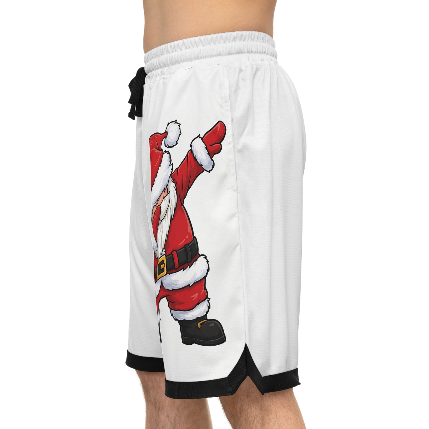 Dabbing Santa Basketball Shorts — Festive Holiday AOP Athletic Shorts
