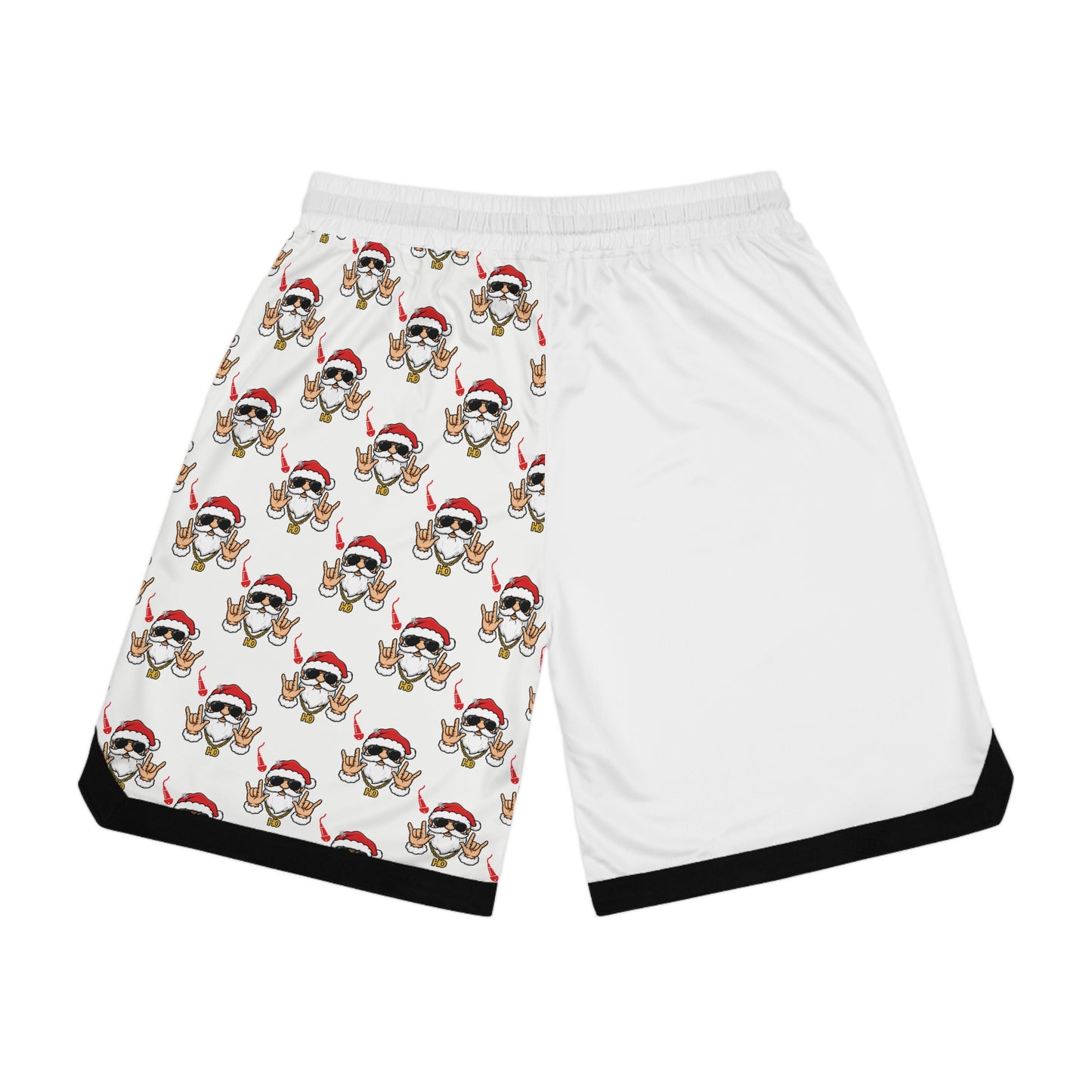 Christmas Skull Basketball Shorts — Santa Skull AOP Athletic Shorts