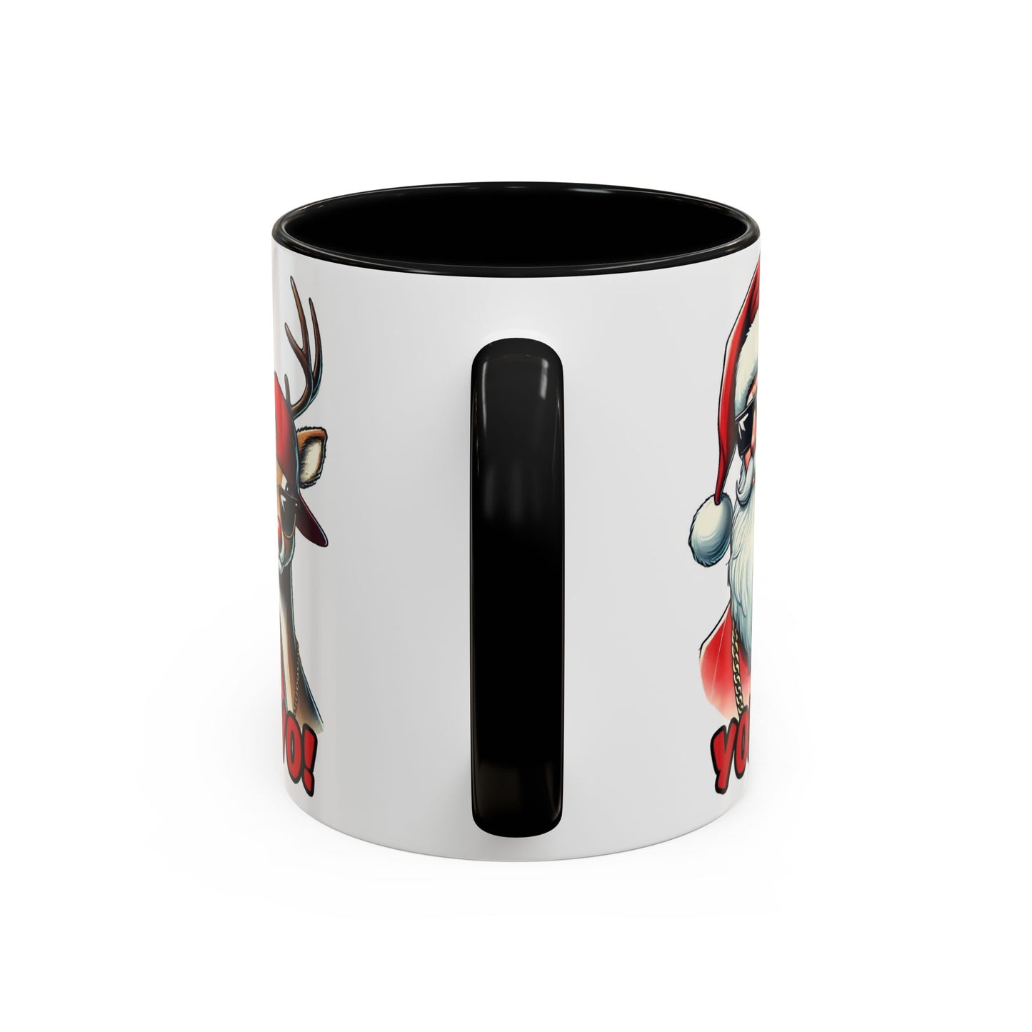Christmas Hip Hop Santa & Reindeer Accent Coffee Mug (11/15oz)