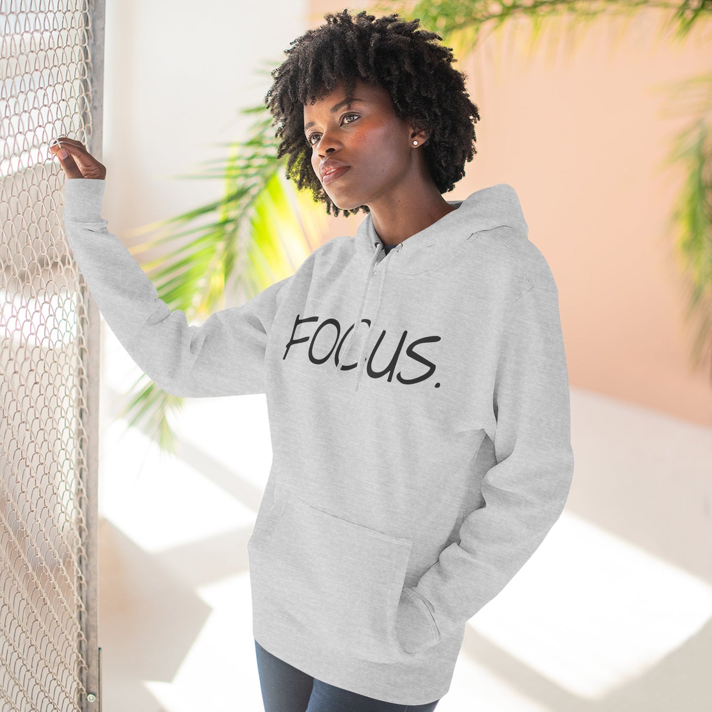 Focus. Minimalist Hoodie — Motivational Fleece Pullover