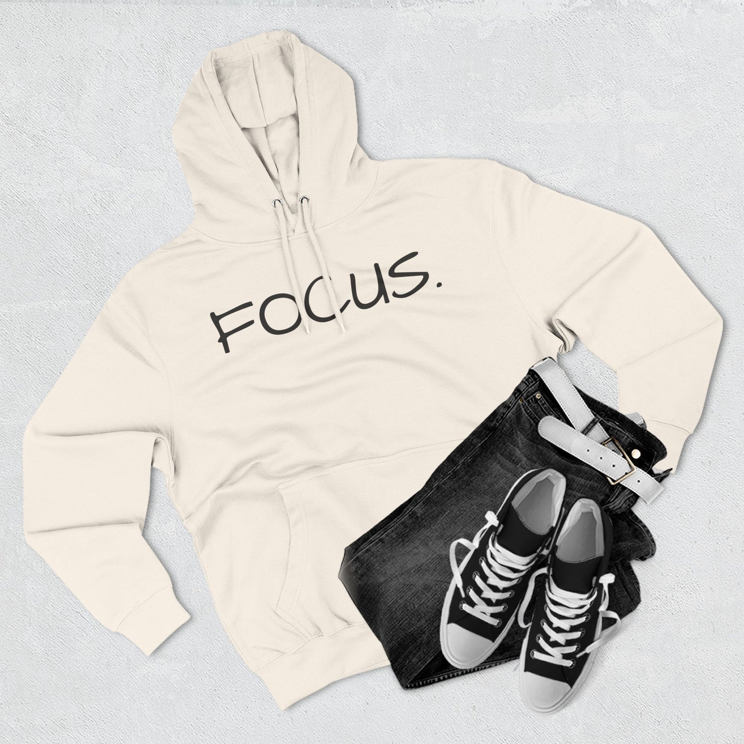 Focus. Minimalist Hoodie — Motivational Fleece Pullover