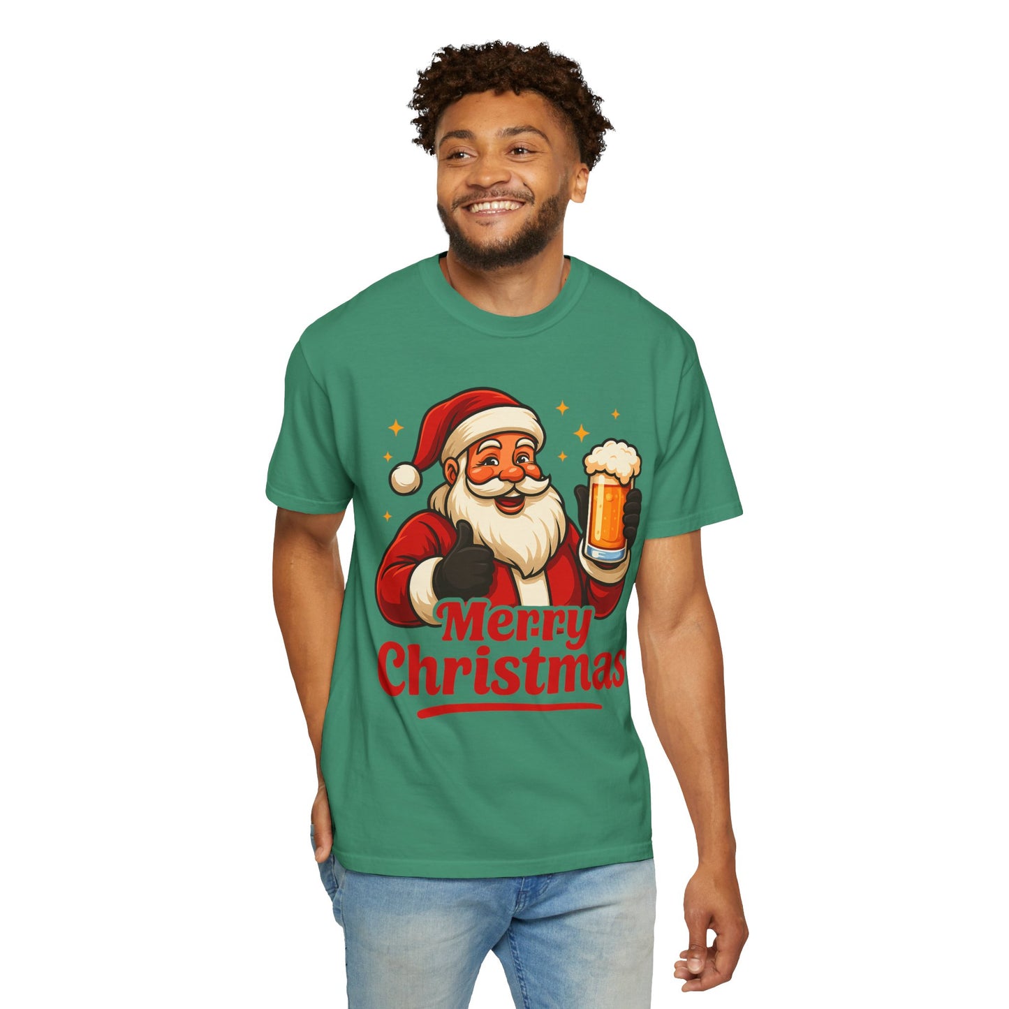 Merry Christmas Santa Holding Beer T-Shirt