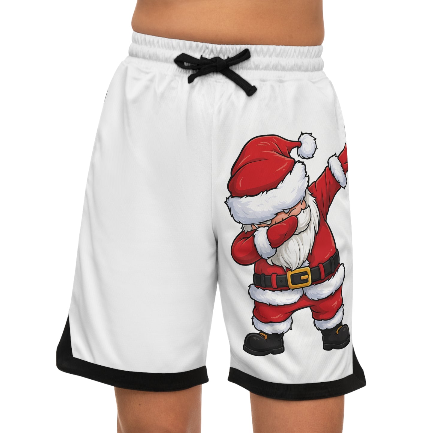 Dabbing Santa Basketball Shorts — Festive Holiday AOP Athletic Shorts