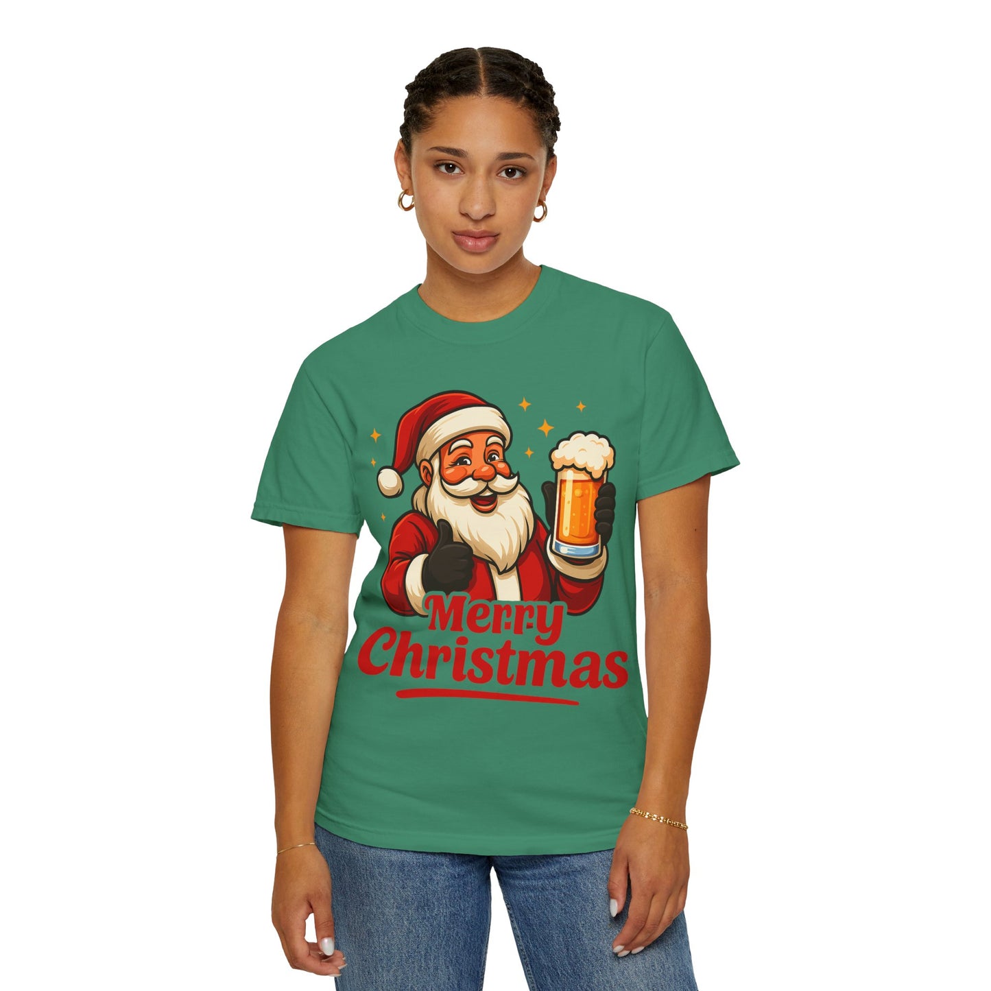 Merry Christmas Santa Holding Beer T-Shirt
