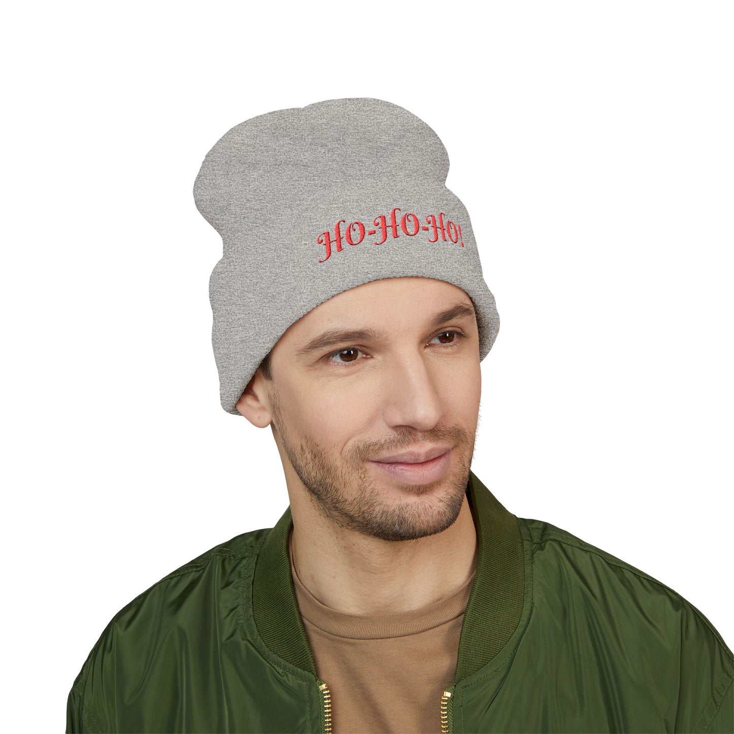 Ho-Ho-Ho Embroidered Cuffed Beanie UNISEX