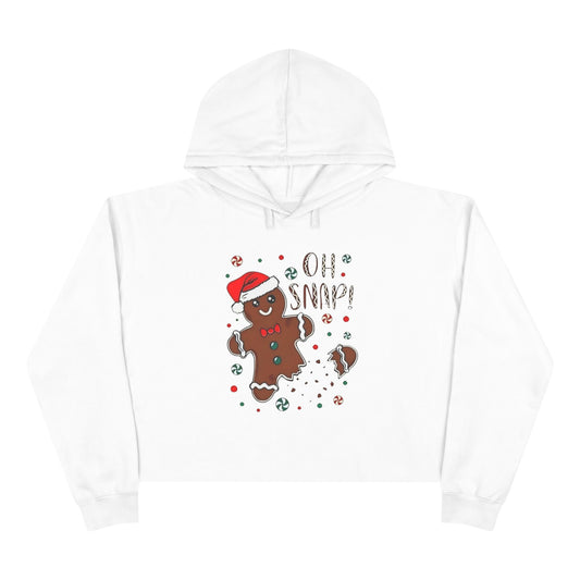Oh Snap! Gingerbread Crop Hoodie – Cute Holiday Christmas Graphic