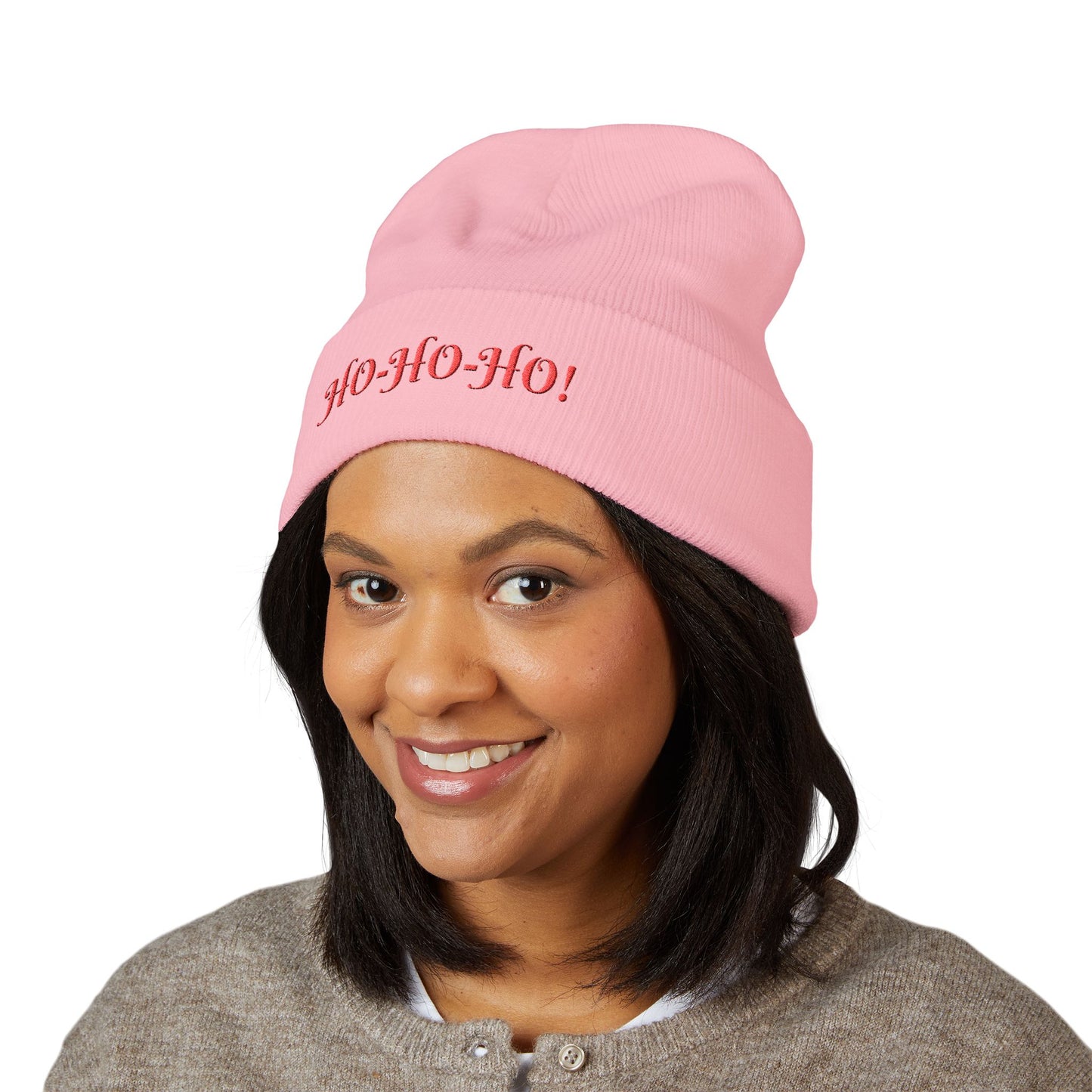 Ho-Ho-Ho Embroidered Cuffed Beanie UNISEX