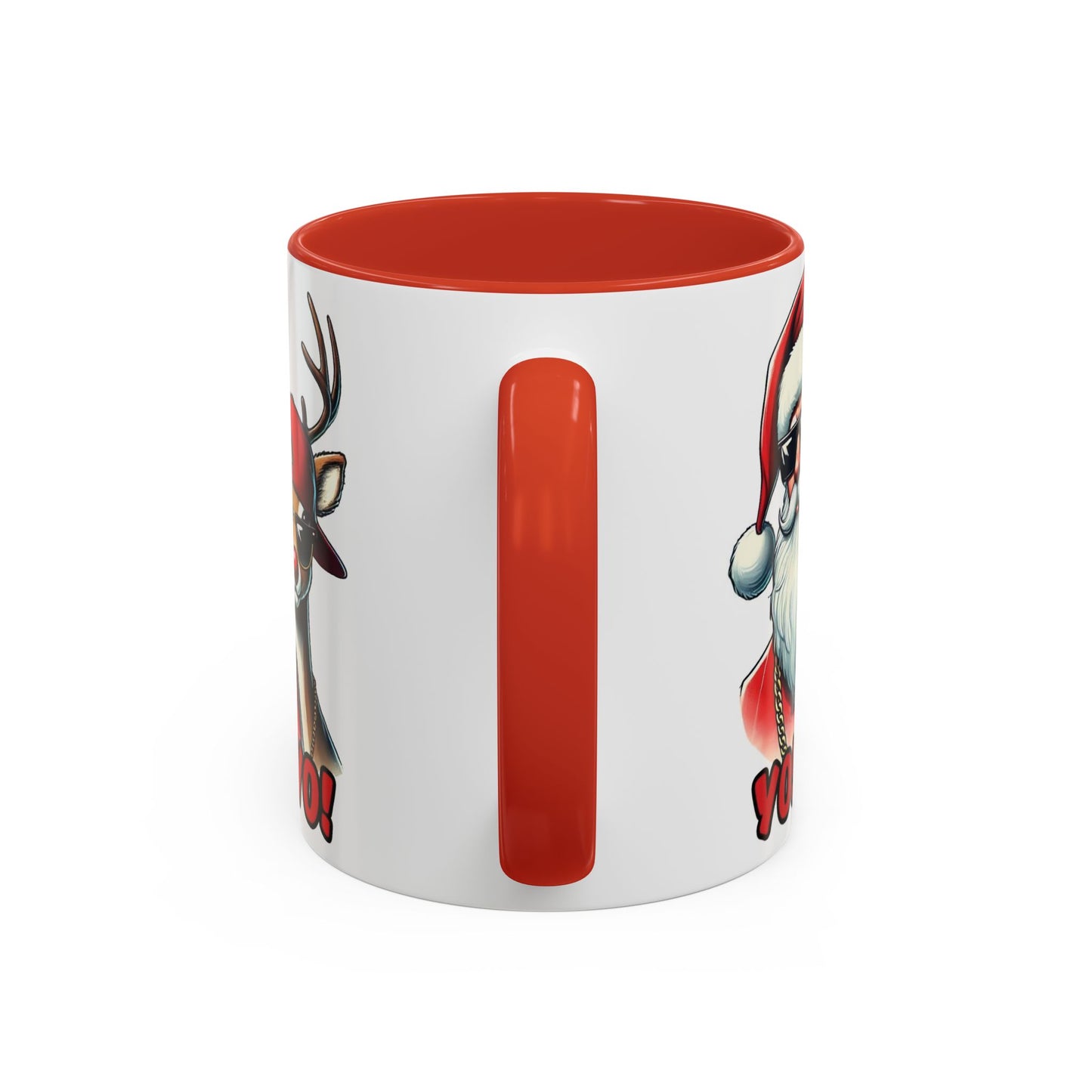 Christmas Hip Hop Santa & Reindeer Accent Coffee Mug (11/15oz)