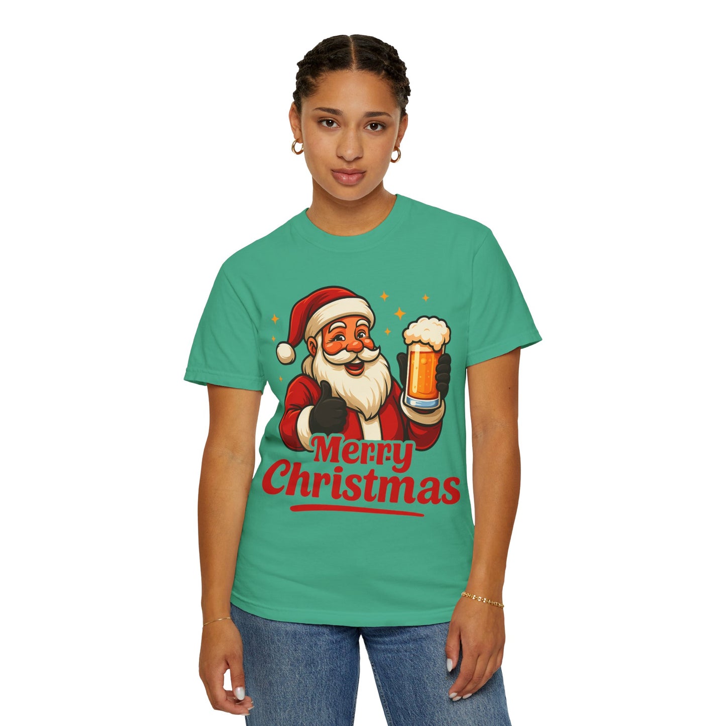 Merry Christmas Santa Holding Beer T-Shirt