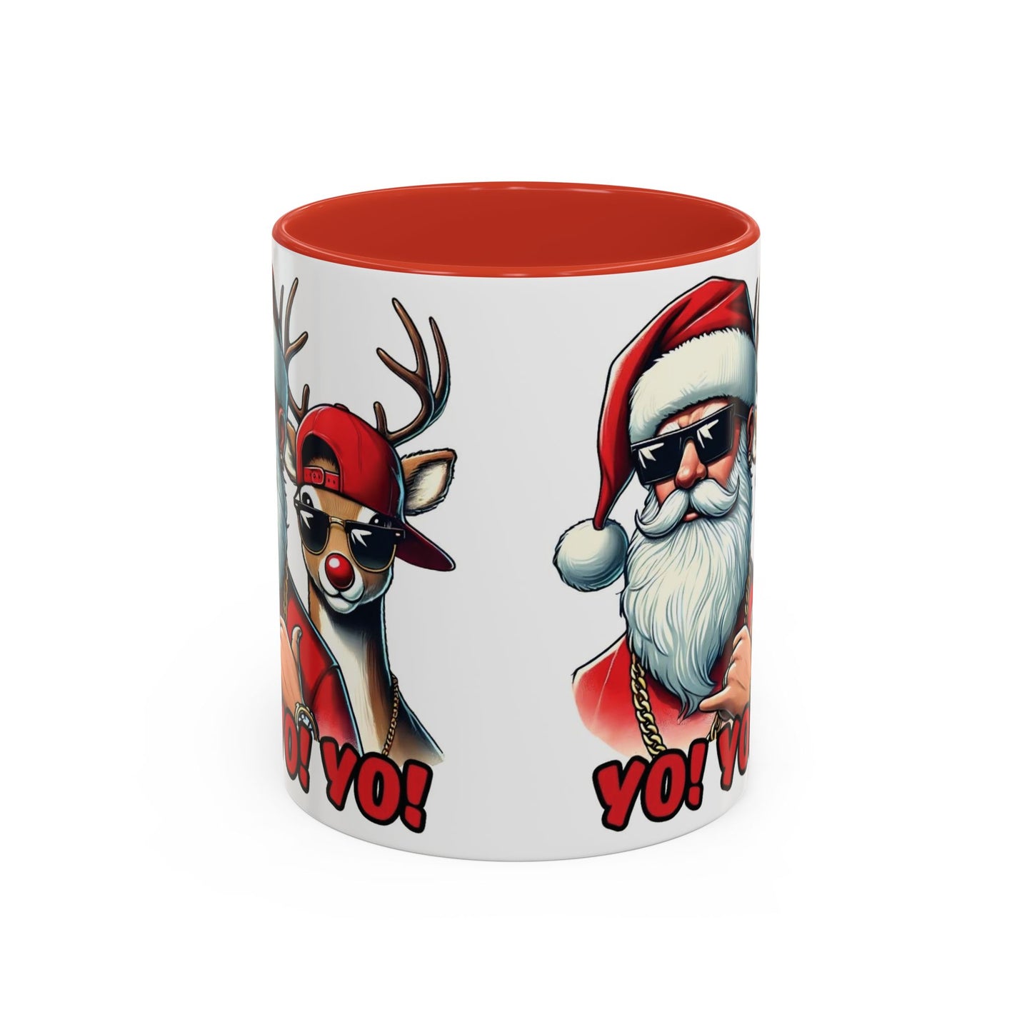 Christmas Hip Hop Santa & Reindeer Accent Coffee Mug (11/15oz)