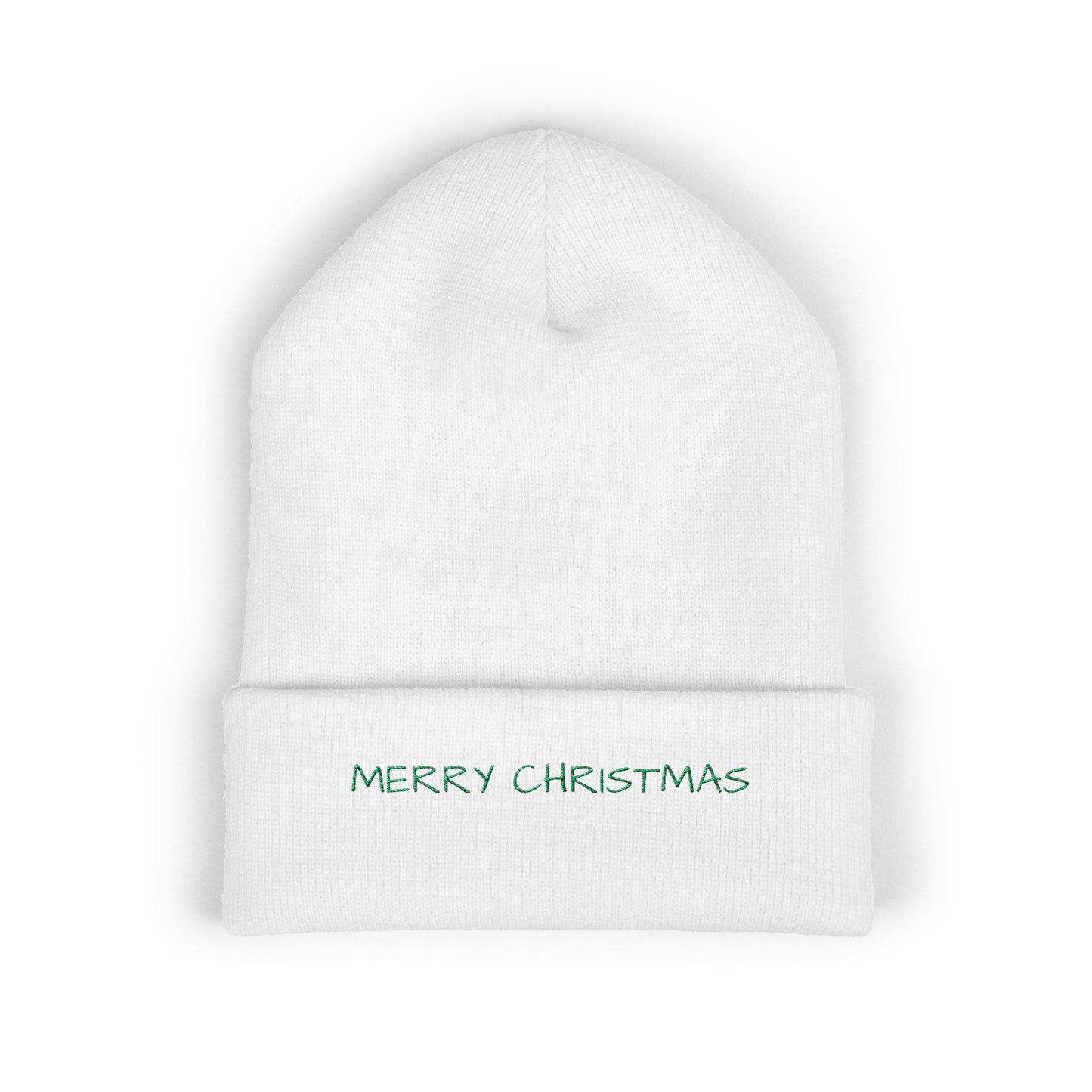 Merry Christmas Embroidered Cuffed Beanie