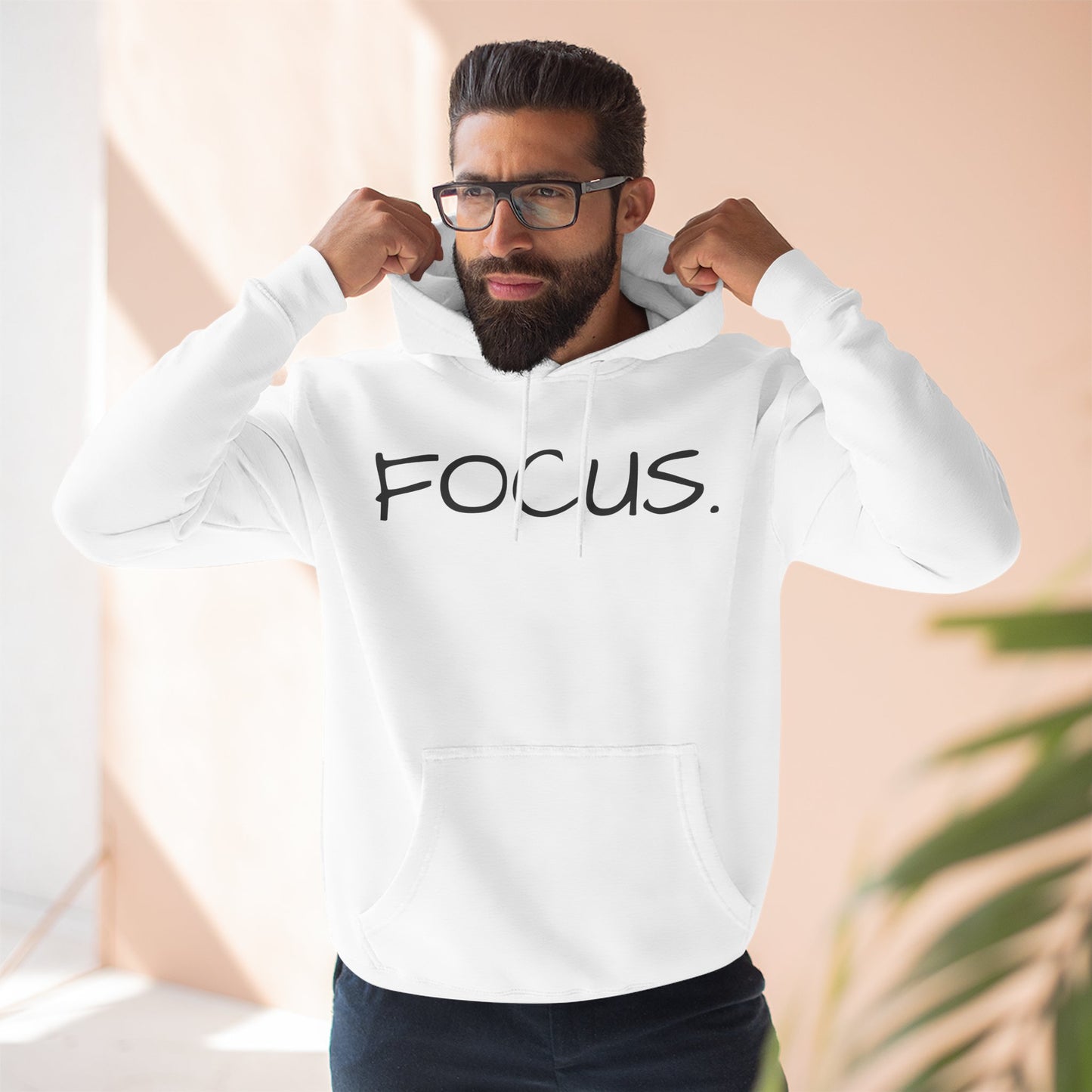 Focus. Minimalist Hoodie — Motivational Fleece Pullover