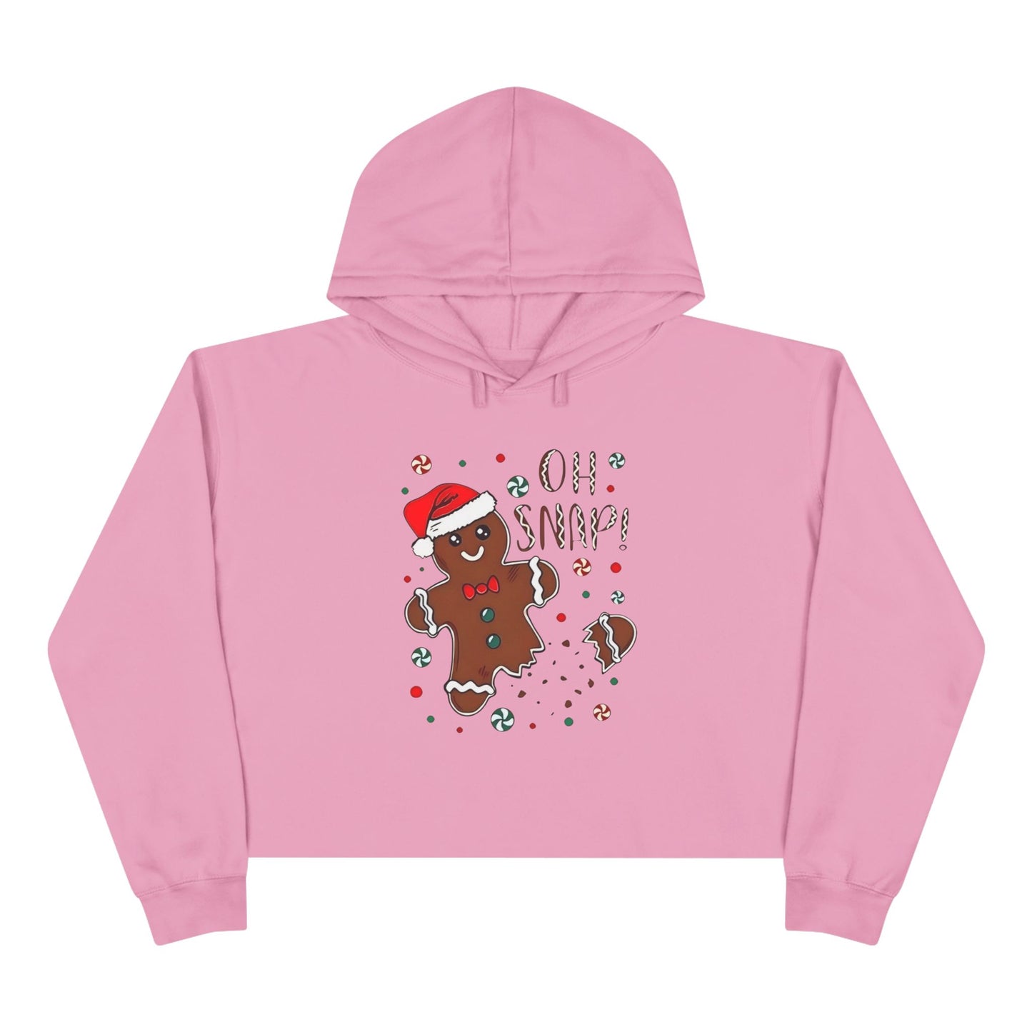 Oh Snap! Gingerbread Crop Hoodie – Cute Holiday Christmas Graphic