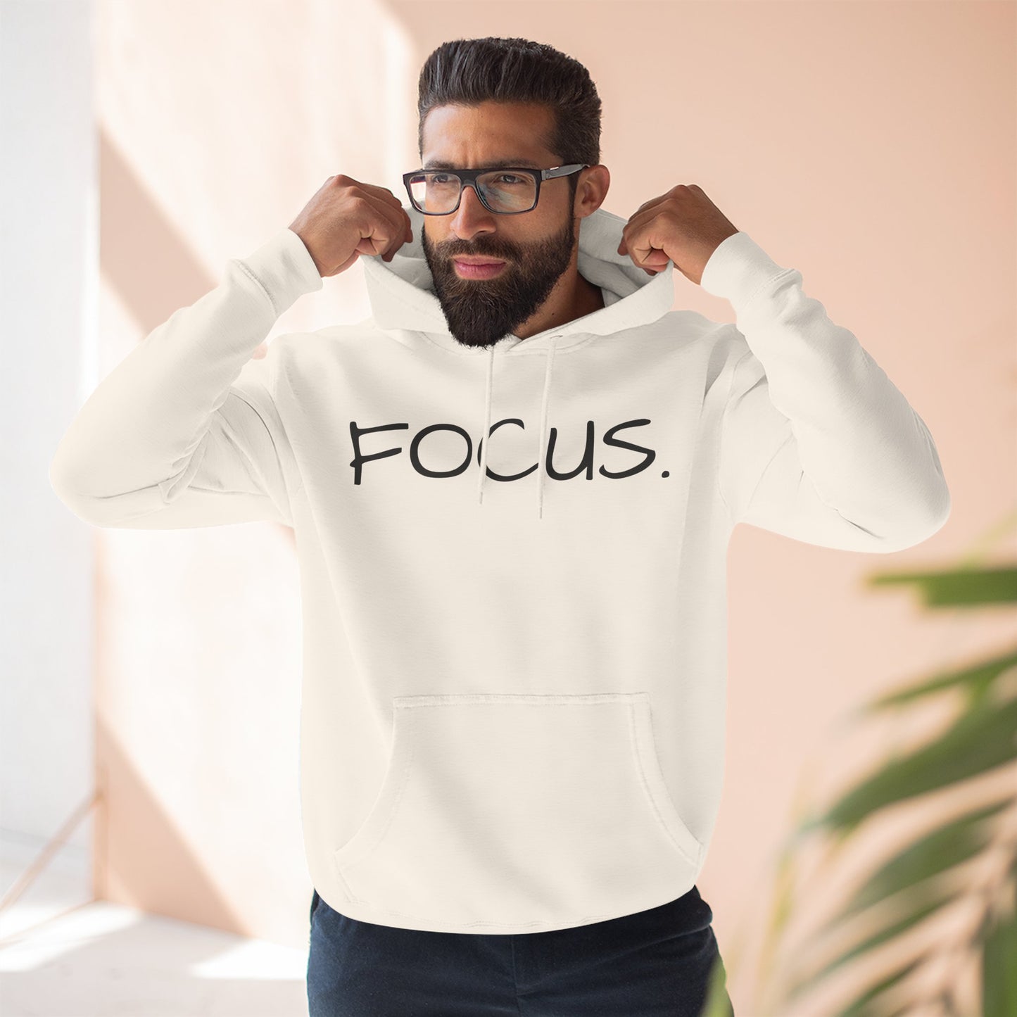 Focus. Minimalist Hoodie — Motivational Fleece Pullover