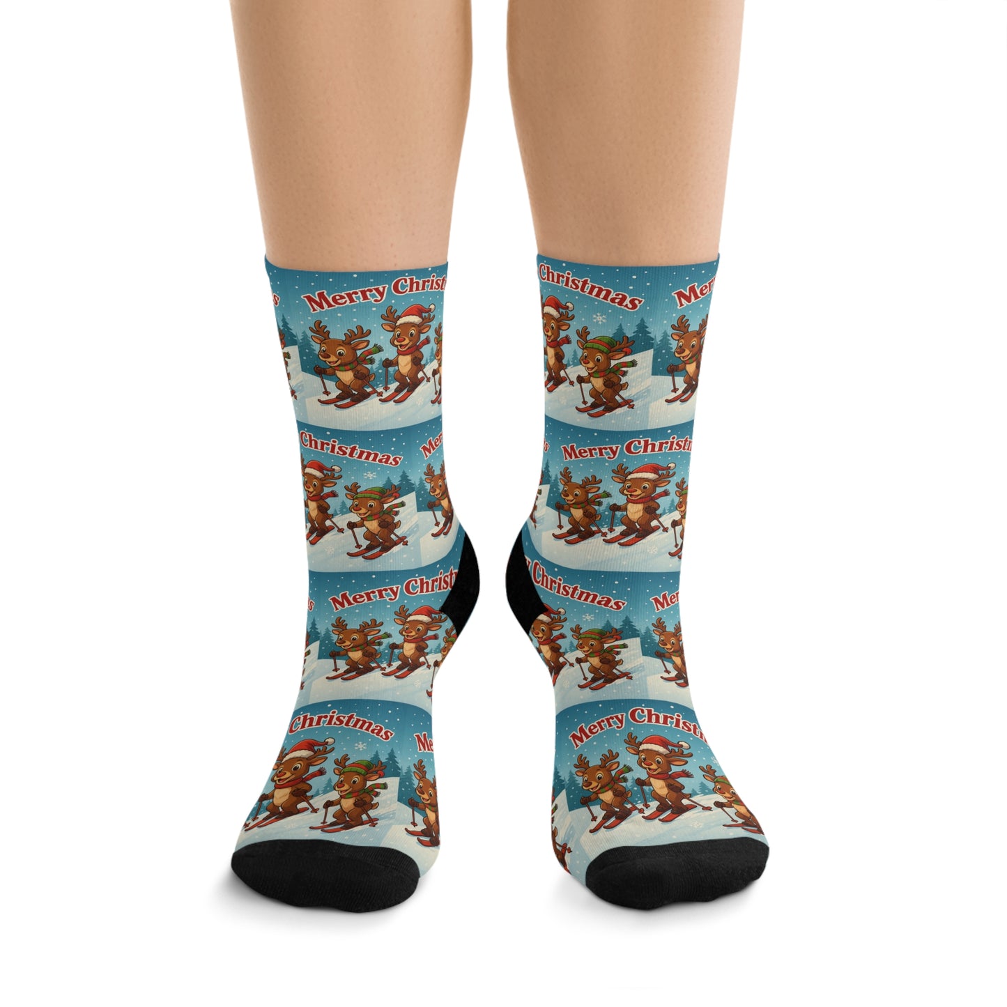 Merry Christmas Reindeer Socks
