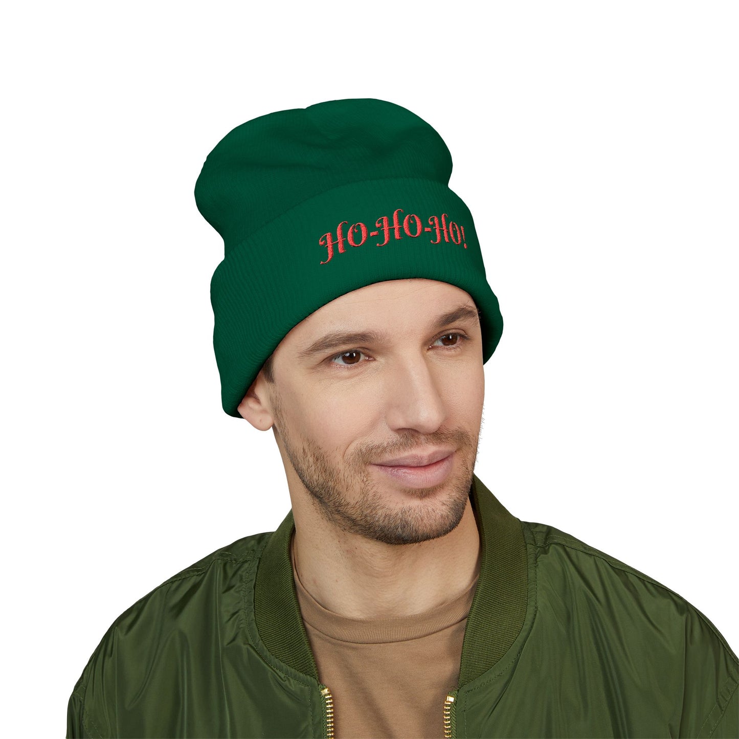Ho-Ho-Ho Embroidered Cuffed Beanie UNISEX
