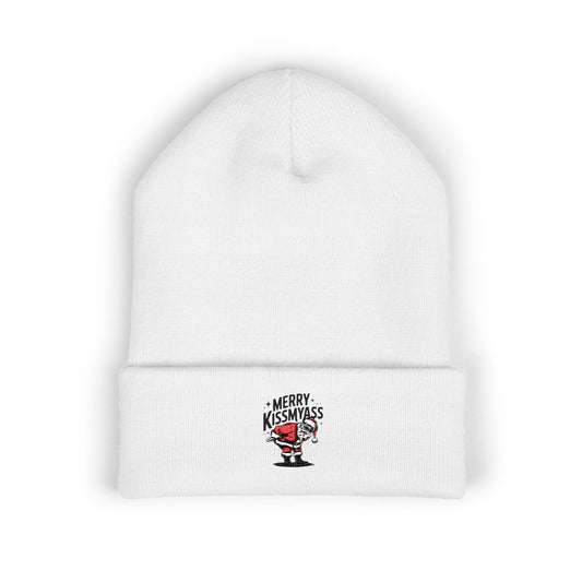 Embroidered 'Merry Kiss My Ass' Santa Beanie UNISEX