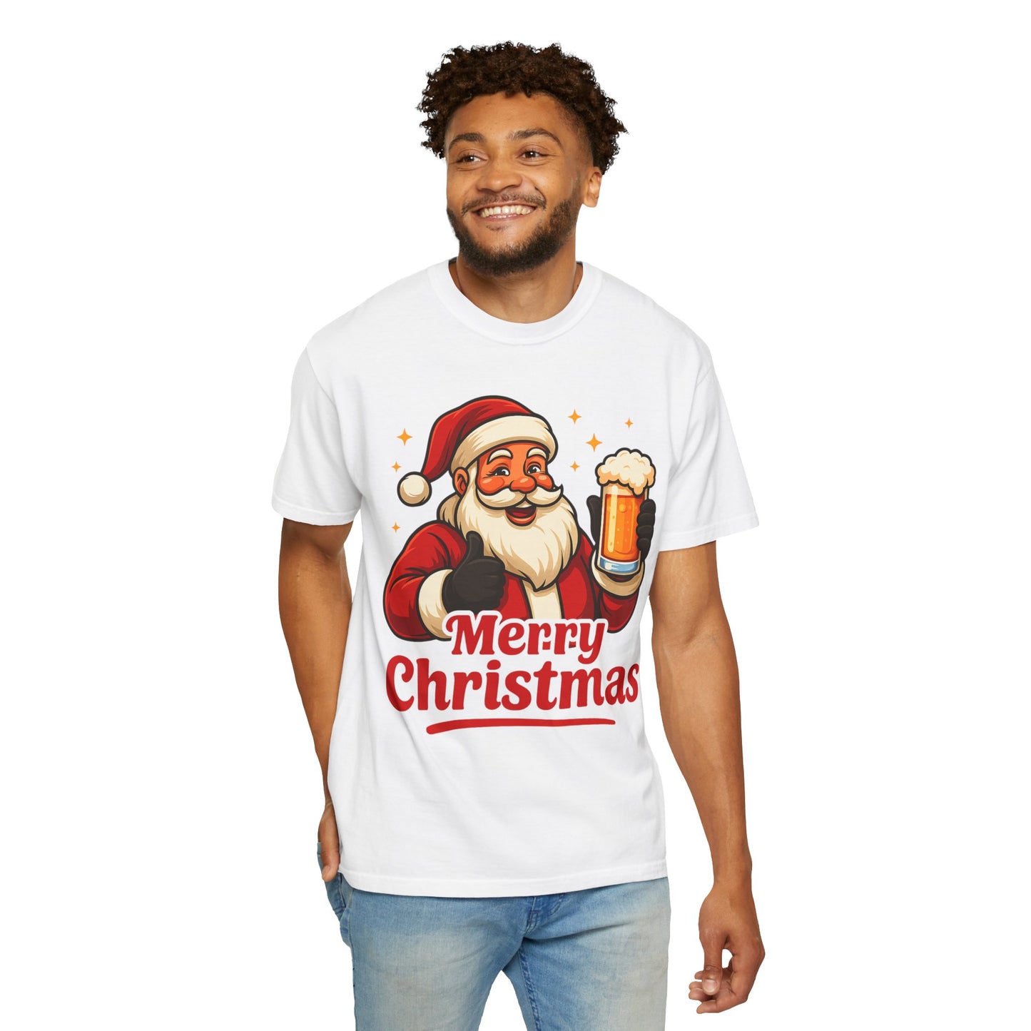 Merry Christmas Santa Holding Beer T-Shirt