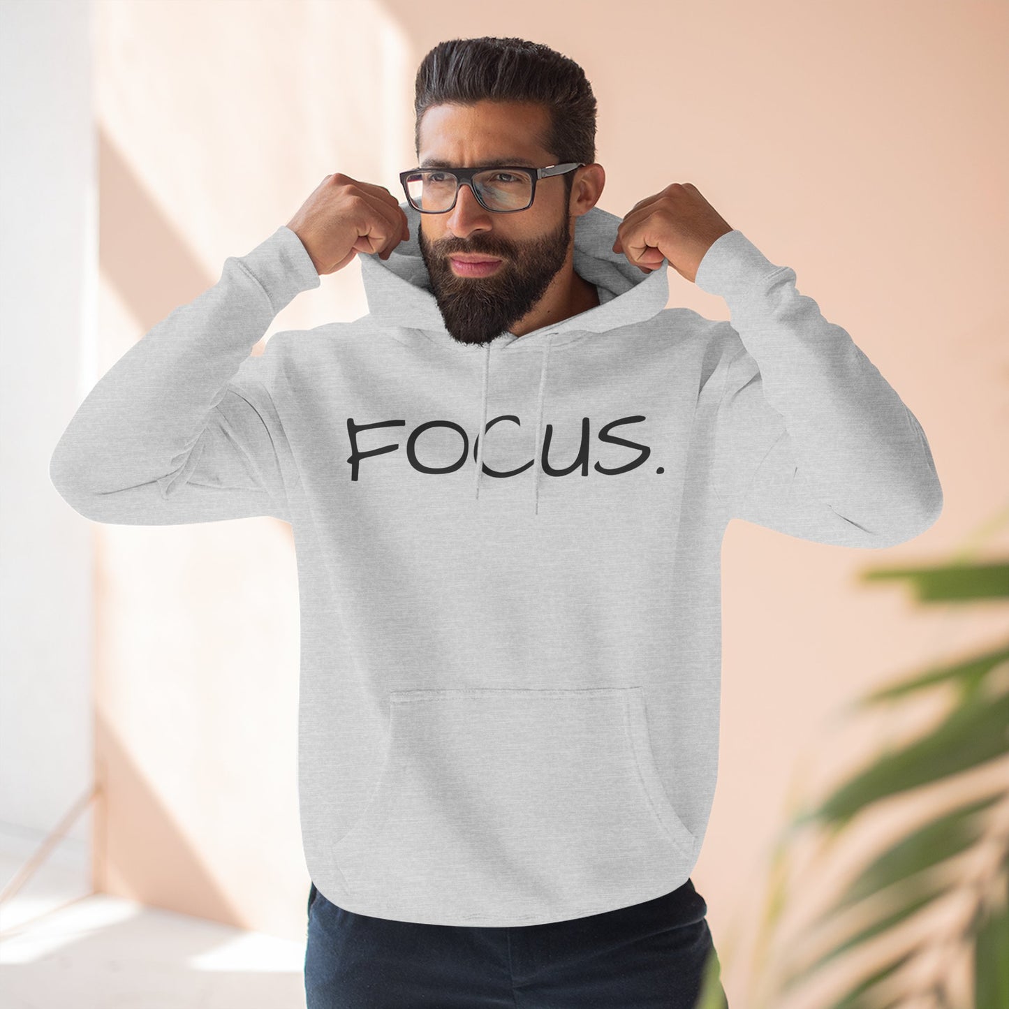 Focus. Minimalist Hoodie — Motivational Fleece Pullover