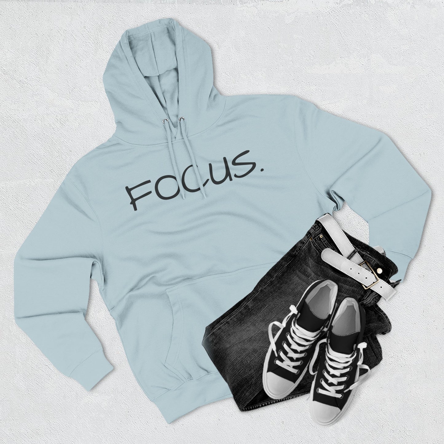 Focus. Minimalist Hoodie — Motivational Fleece Pullover