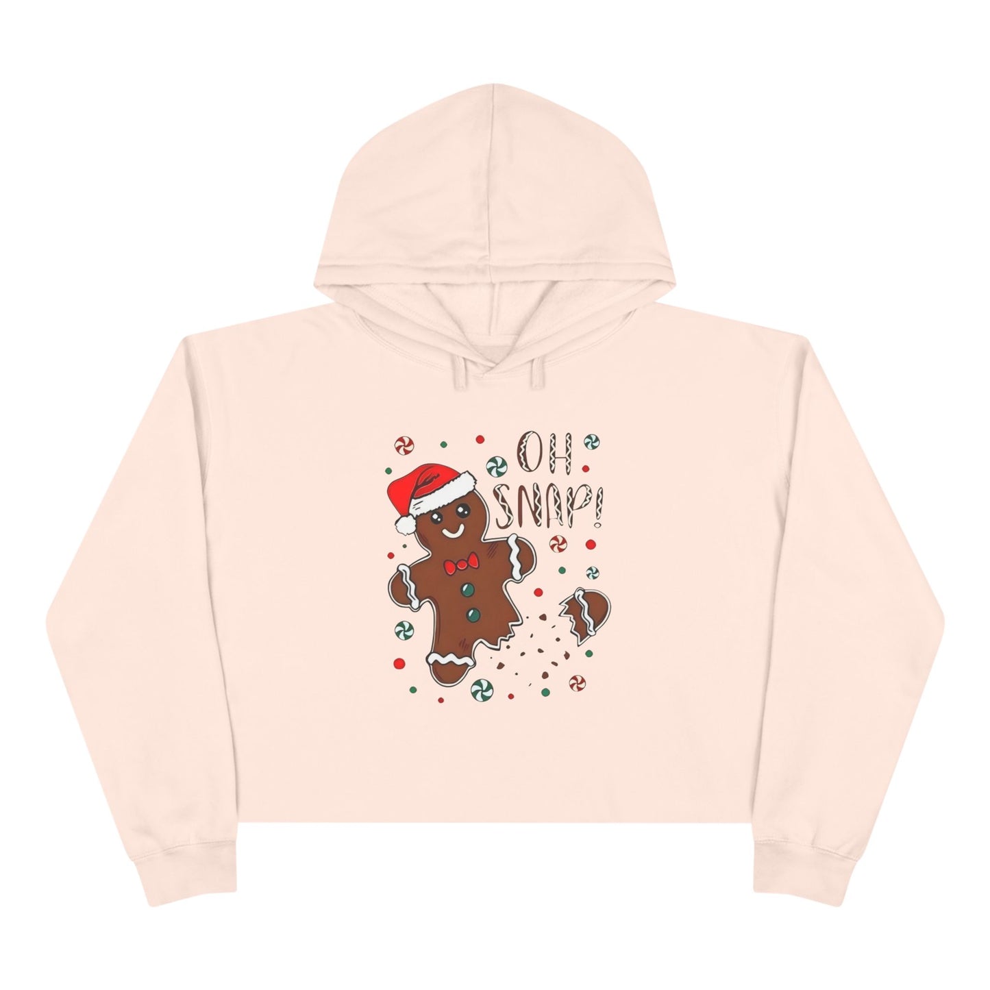 Oh Snap! Gingerbread Crop Hoodie – Cute Holiday Christmas Graphic