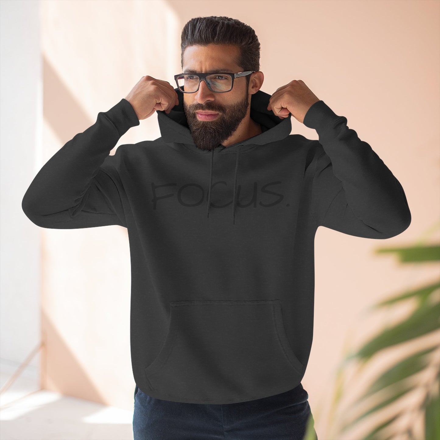 Focus. Minimalist Hoodie — Motivational Fleece Pullover