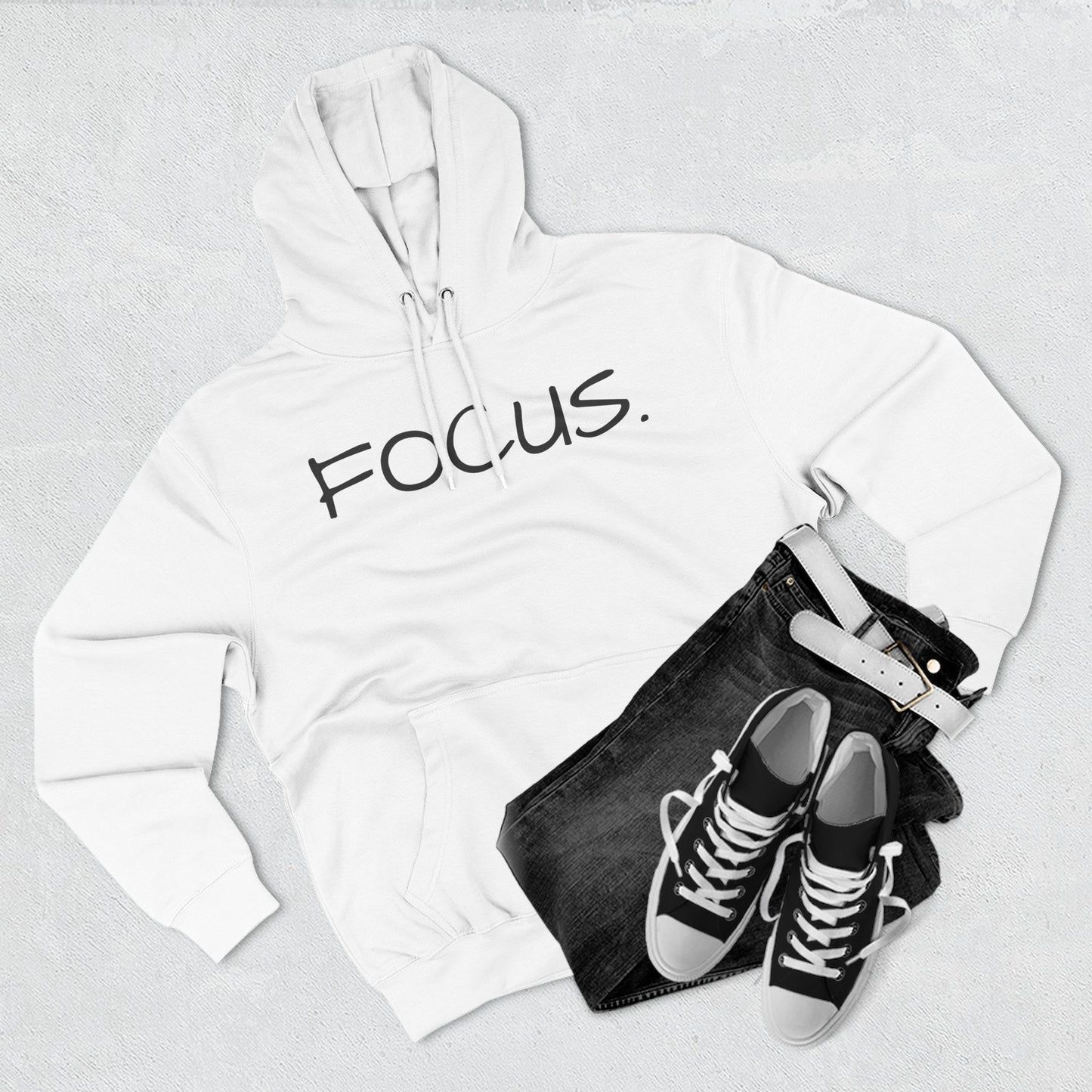 Focus. Minimalist Hoodie — Motivational Fleece Pullover