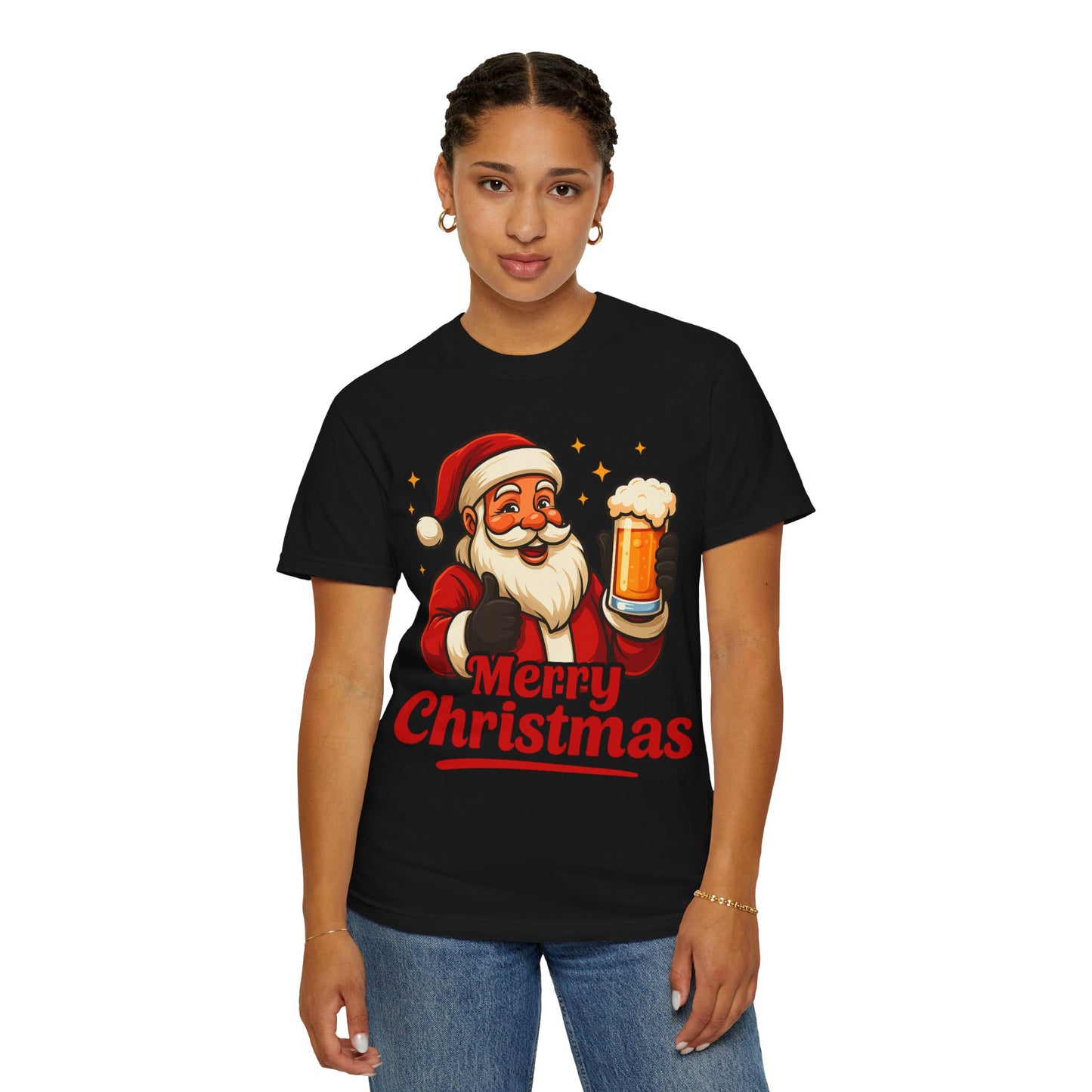Merry Christmas Santa Holding Beer T-Shirt