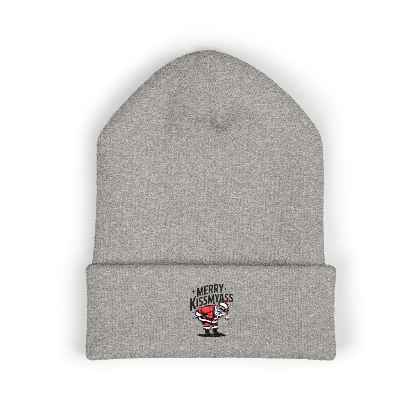 Embroidered 'Merry Kiss My Ass' Santa Beanie UNISEX