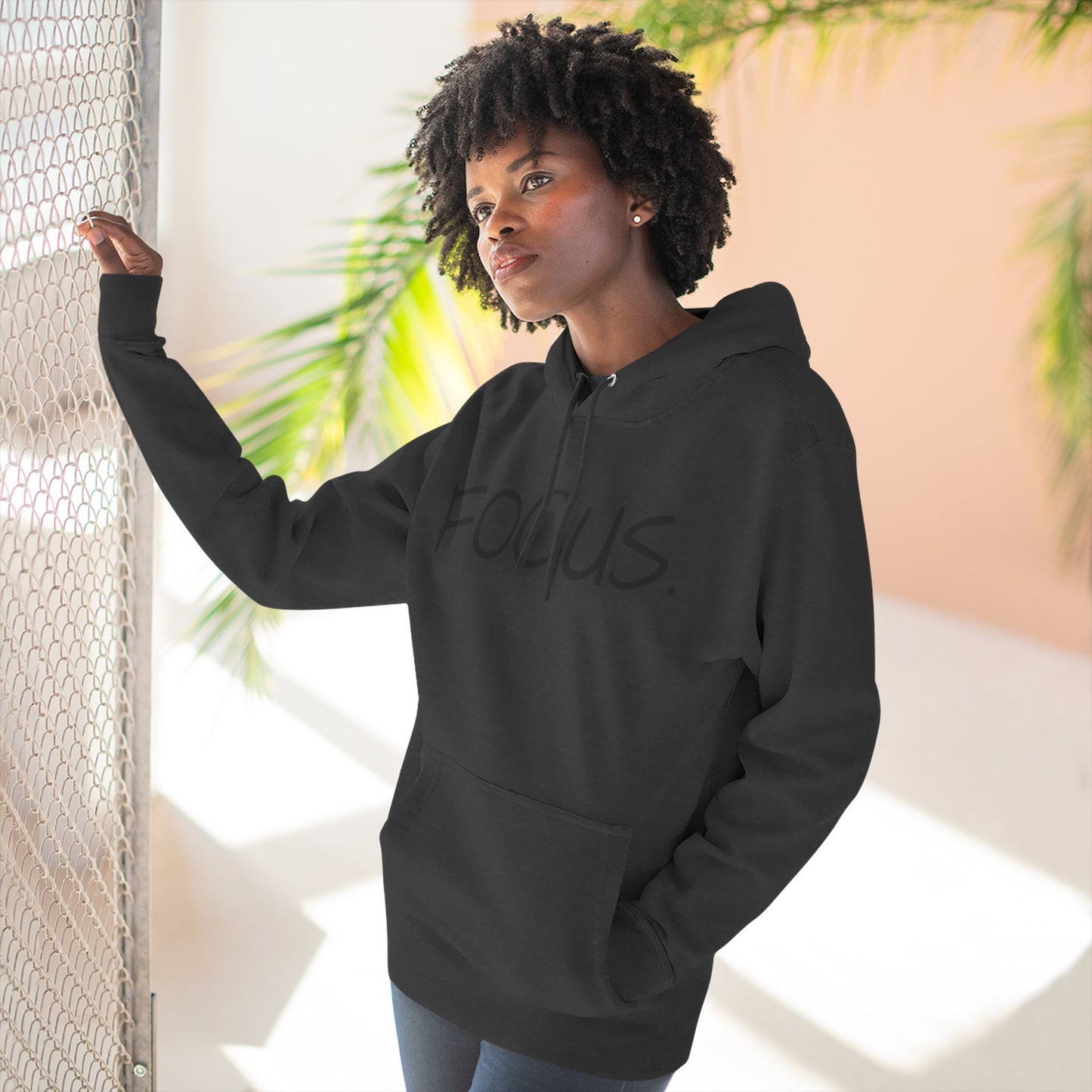 Focus. Minimalist Hoodie — Motivational Fleece Pullover
