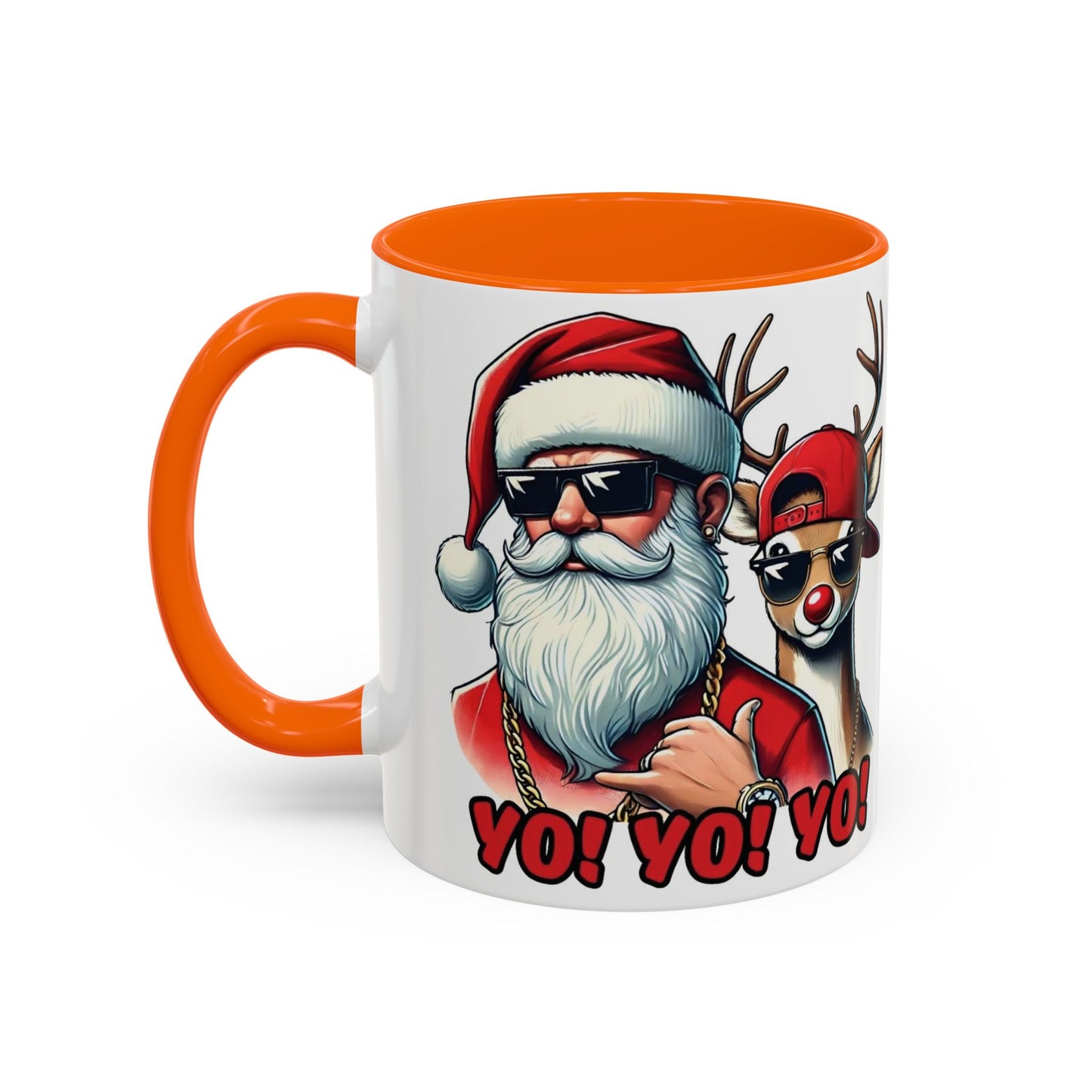 Christmas Hip Hop Santa & Reindeer Accent Coffee Mug (11/15oz)