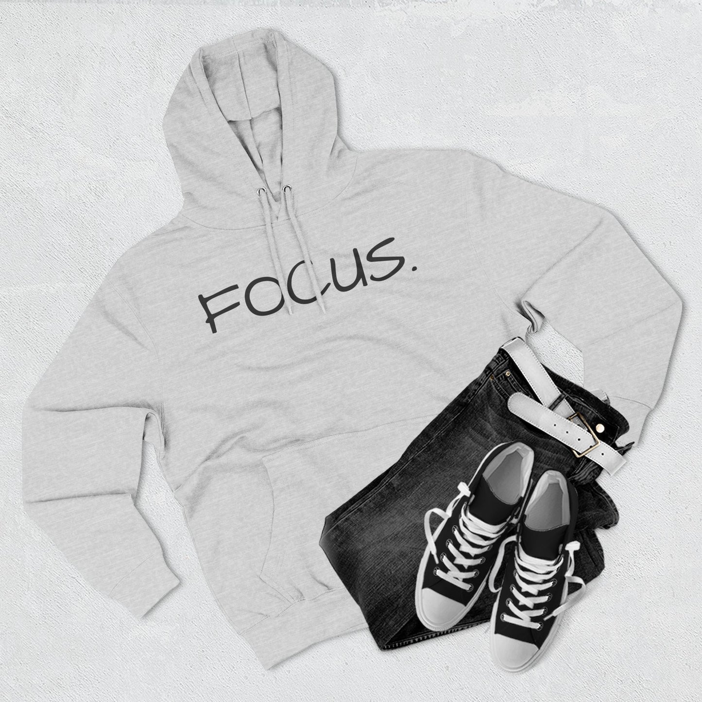 Focus. Minimalist Hoodie — Motivational Fleece Pullover