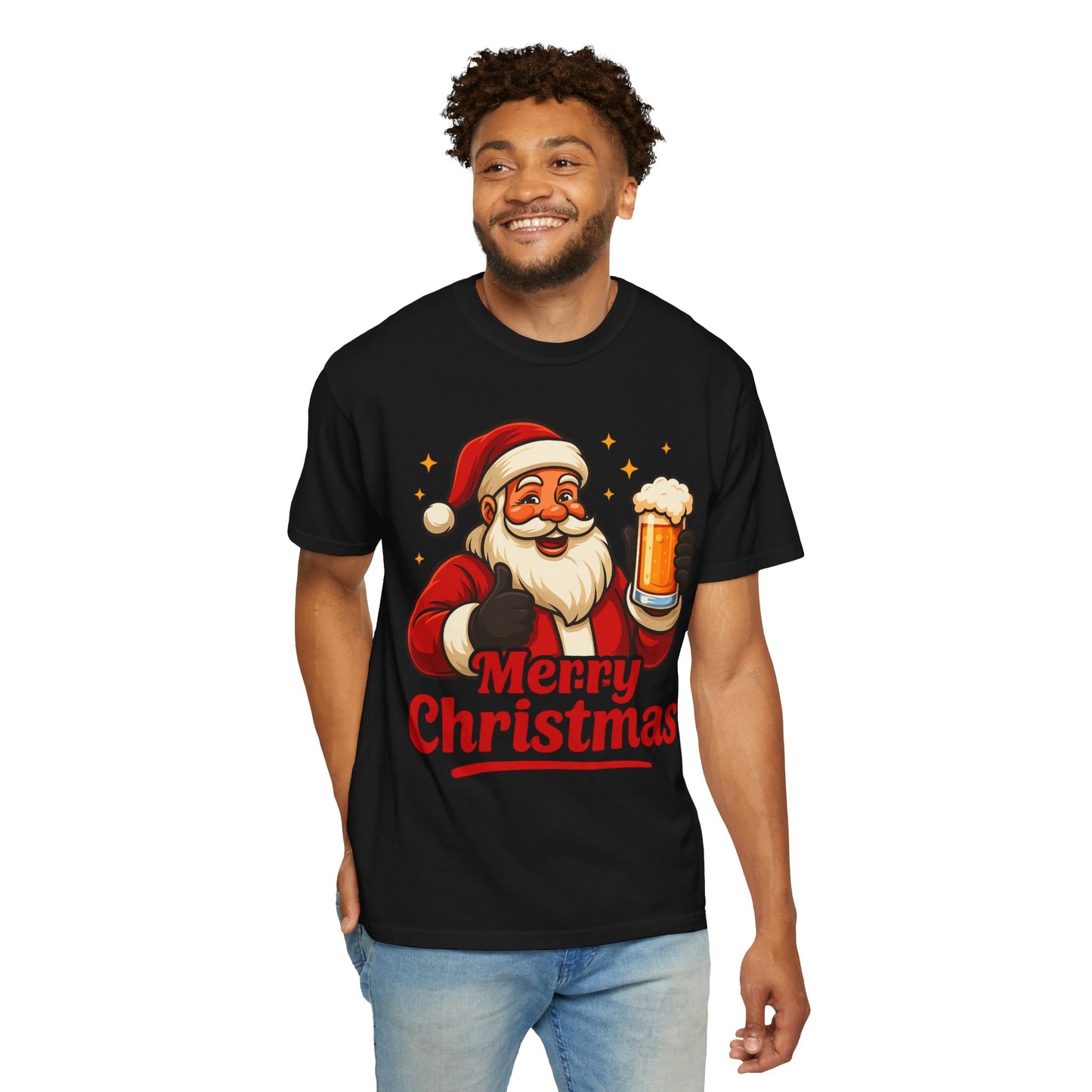 Merry Christmas Santa Holding Beer T-Shirt