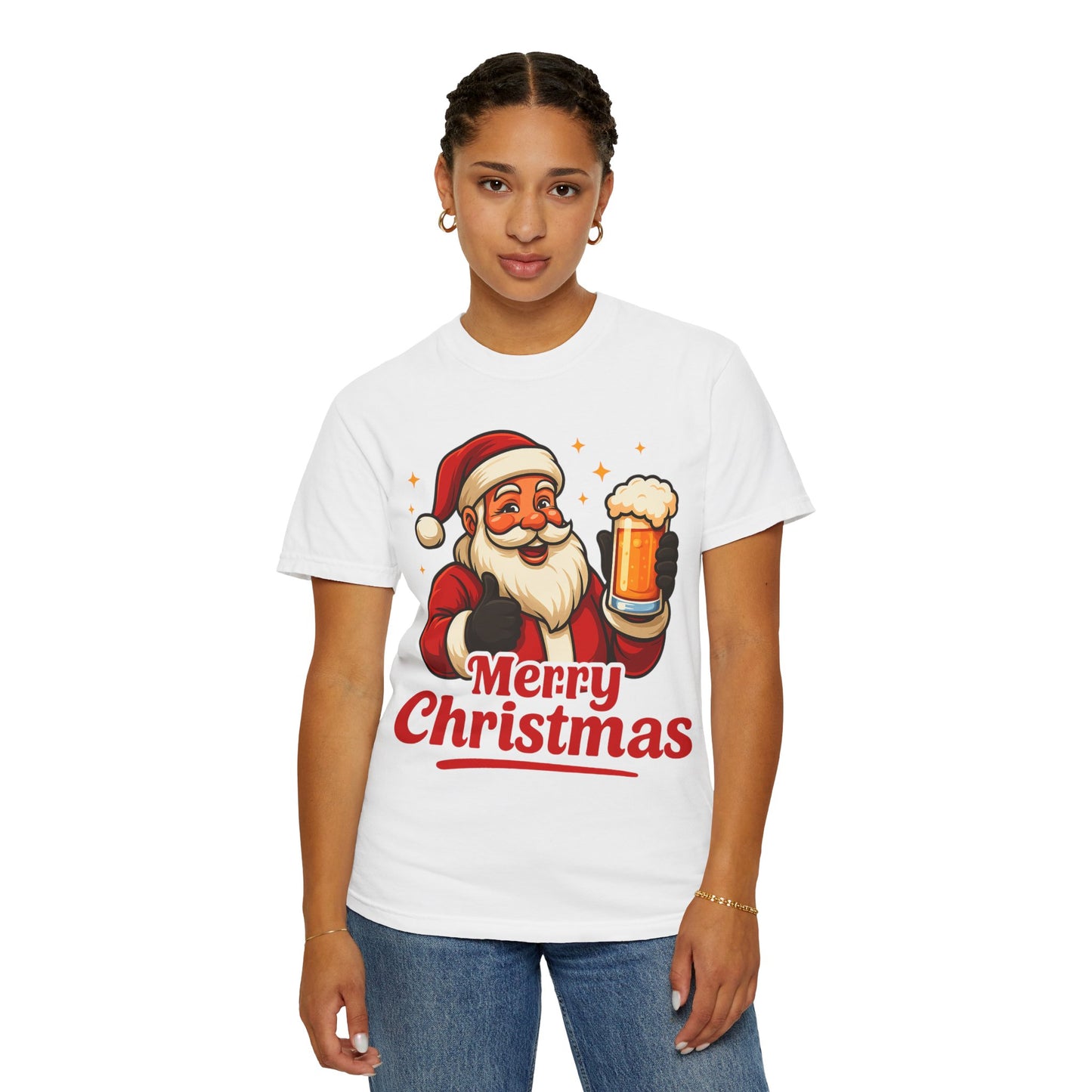 Merry Christmas Santa Holding Beer T-Shirt