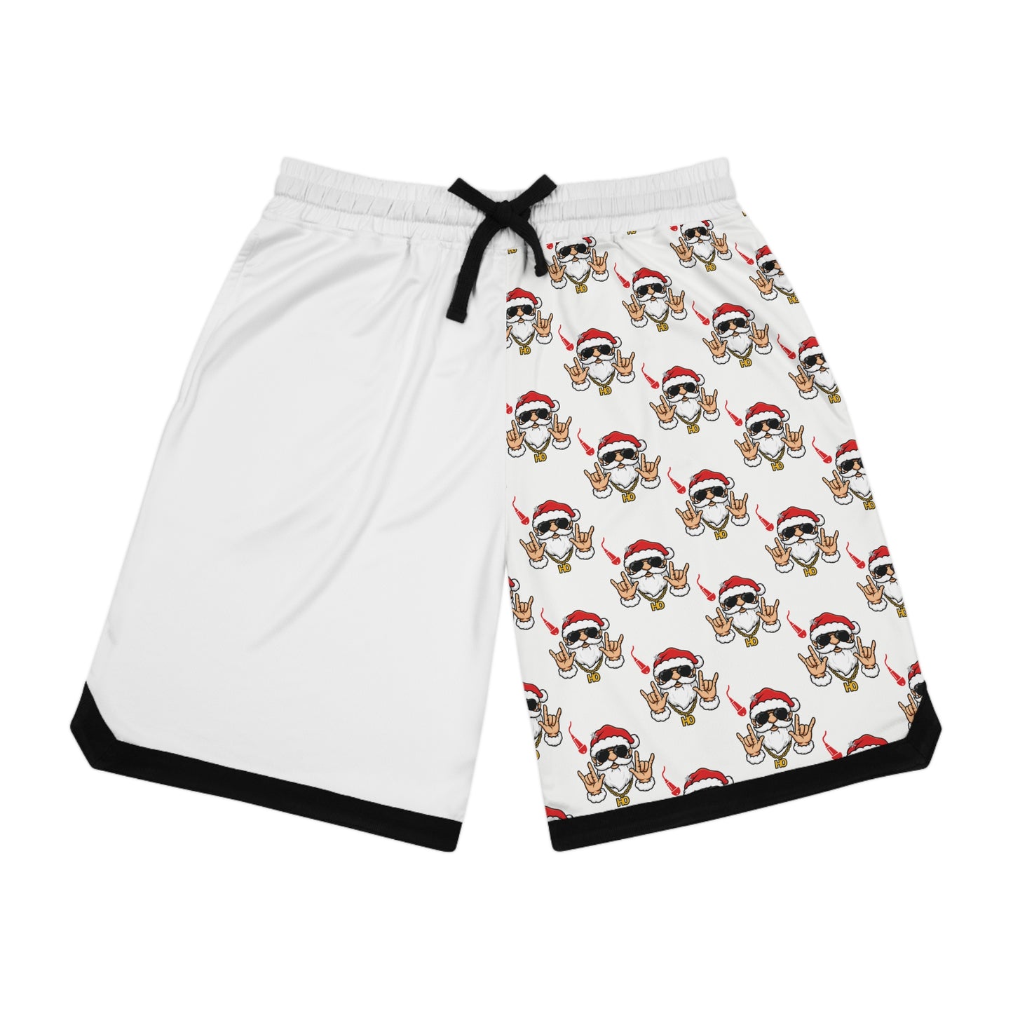 Christmas Skull Basketball Shorts — Santa Skull AOP Athletic Shorts