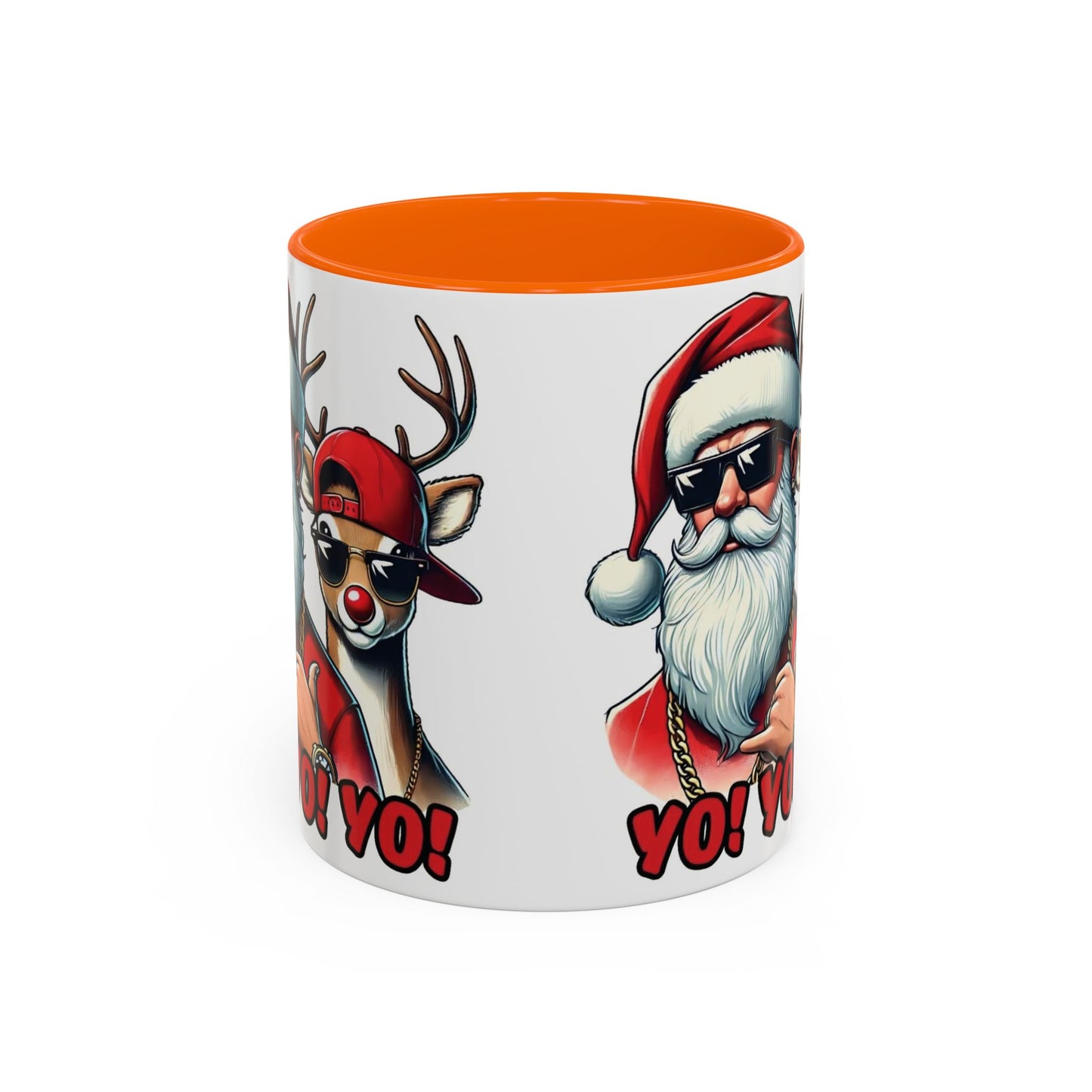 Christmas Hip Hop Santa & Reindeer Accent Coffee Mug (11/15oz)