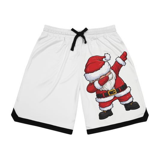Dabbing Santa Basketball Shorts — Festive Holiday AOP Athletic Shorts