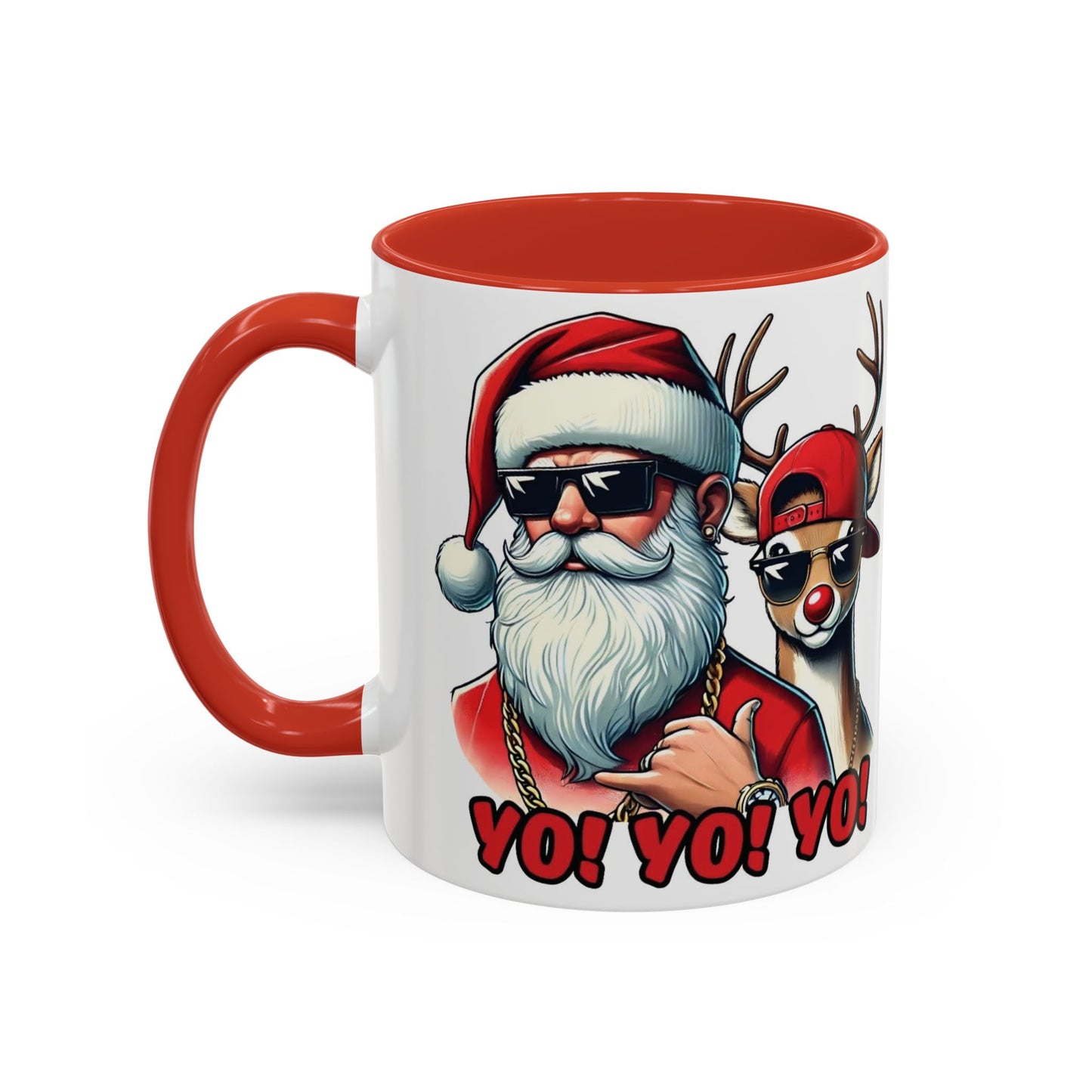 Christmas Hip Hop Santa & Reindeer Accent Coffee Mug (11/15oz)