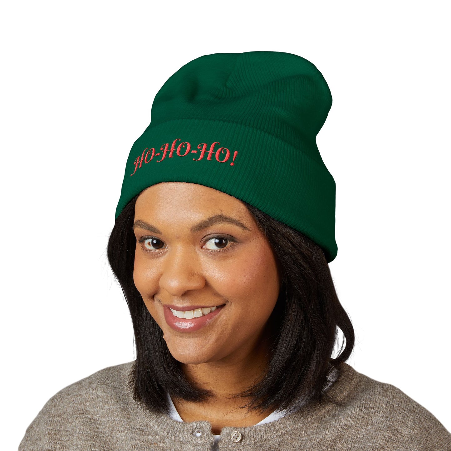 Ho-Ho-Ho Embroidered Cuffed Beanie UNISEX