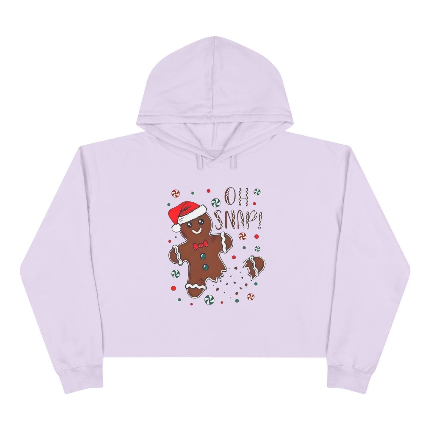 Oh Snap! Gingerbread Crop Hoodie – Cute Holiday Christmas Graphic